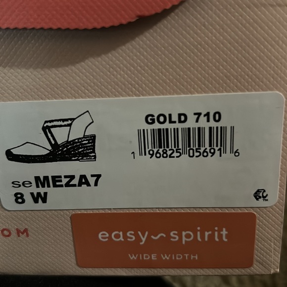 East Spirit NIB ESPADRILLE gold size 8 wide - Picture 11 of 11